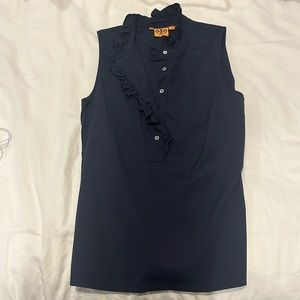 Tory Burch sleeveless navy blouse